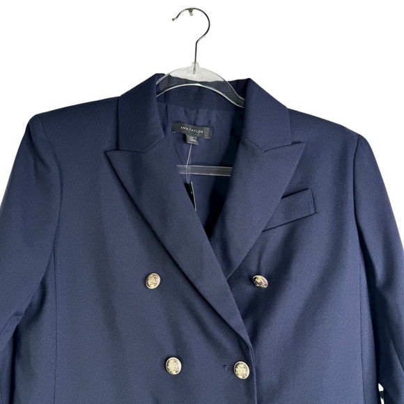 NWT Ann Taylor 00P Petite Navy Modern Blazer Double Breasted - Picture 5 of 16